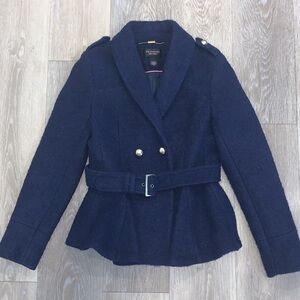 Victoria’s Secret Belted Double Breasted Wool Blend Navy Peacoat 8